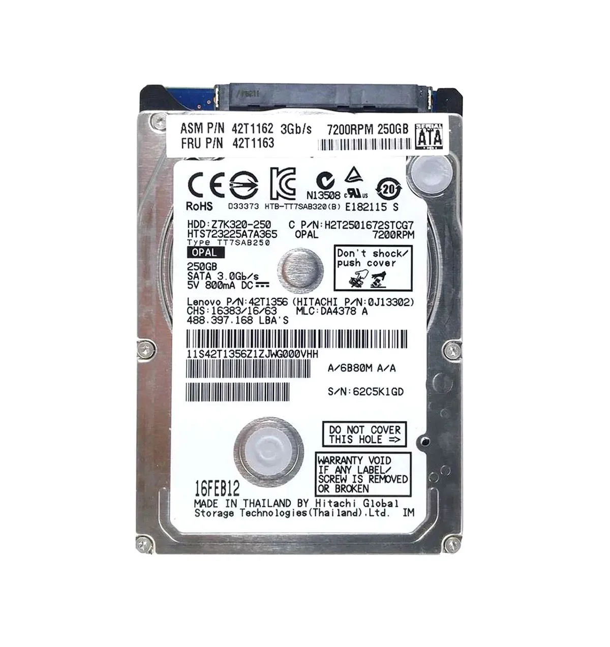 42T1356 - IBM 250GB 7200RPM SATA 2.5-inch Hard Drive