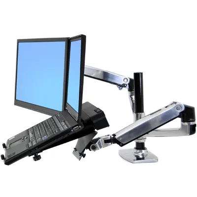 45-248-026 - Ergotron LX Dual Stacking Arm Two-Monitor or Laptop & Monitor Mount - Polished Aluminum