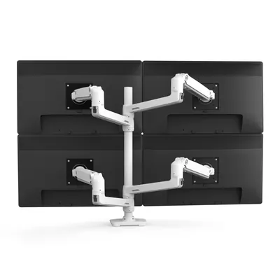 45-509-216 - Ergotron LX Dual Stacking Arm, Tall Pole Multi-Monitor Mount - White