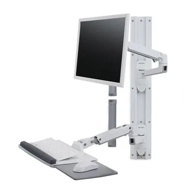 45-551-216 - Ergotron LX Wall Mount System (white) Keyboard & Monitor Mount