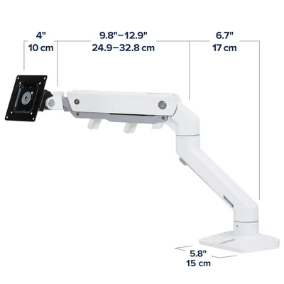 45-647-216 - Ergotron HX Desk Monitor Arm with HD Pivot for Immersive 1000R Curved Screens - White