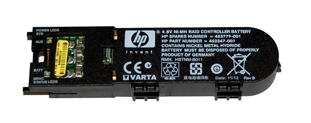 452347-001 - HP 4.8v Ni-mh 650mah Low Profile Battery for Smart Array P400 P700