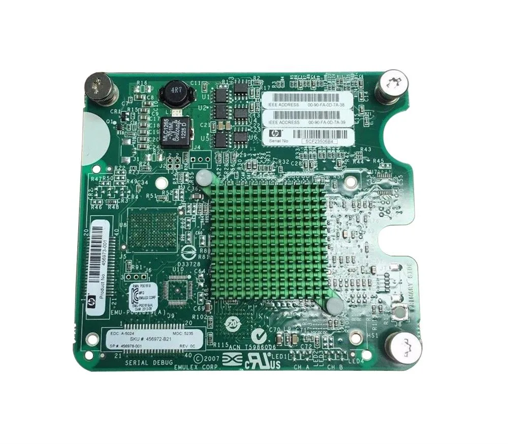 456973-001 - HP Emulex 8GB/s Fibre Channel PCI-Express Host Bus Adapter for C-Class Blade System