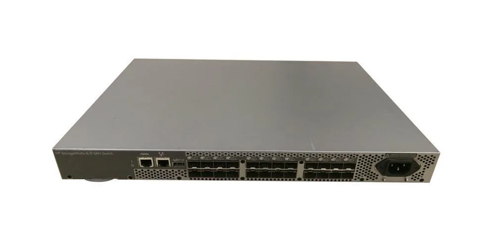 492290-002 - HP StorageWorks 43685 8/8 Base SFP+ E-Port Fiber Channel Rack-mountable 1U Enabled San Switch