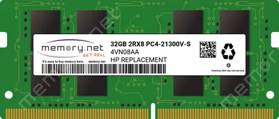 HP 4VN07AA#ABA 16GB PC4-21300 DDR4-2666MHz non-ECC Unbuffered CL19 SoDIMM 1.2V Dual-Rank Memory Module