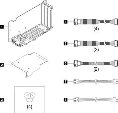 4XF0G45 - Lenovo ThinkServer 1U x8/x8 PCIe Riser Kit