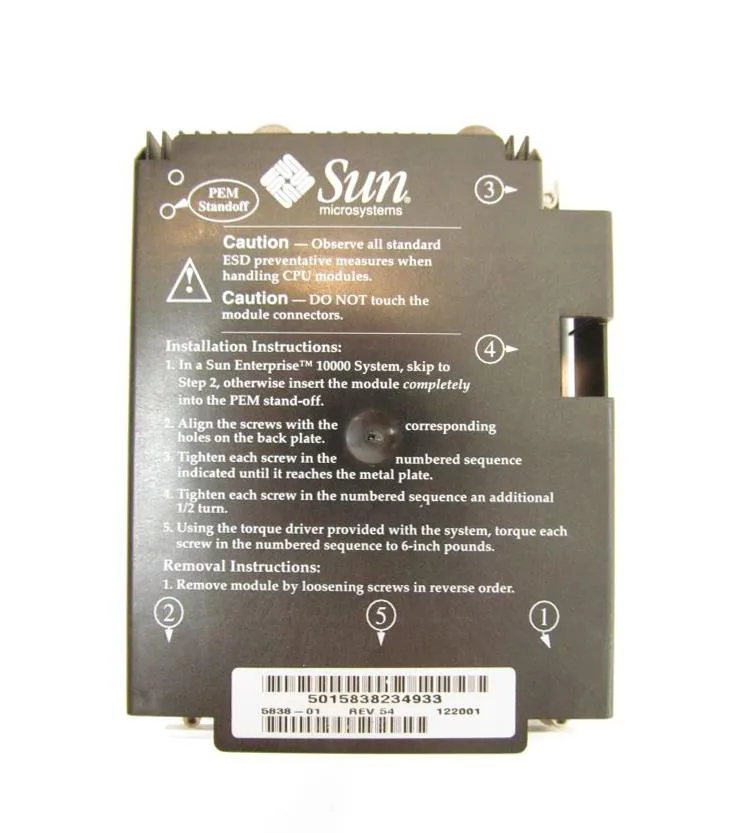 501-5838 - Sun 400MHz 8MB Cache UltraSPARC II CPU for E3x00 / E4x00 / E5x00 / E6x00