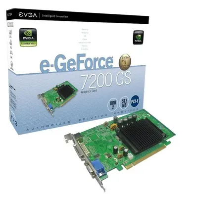512-P2-N430-KS - EVGA GeForce 7200GS 512MB 64-Bit GDDR2 PCI Express x16 DVI/ D-Sub/ HDTV/ S-Video Out Video Graphics Card