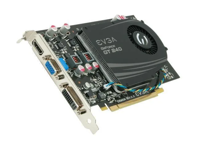 512-P3-1241-TR - EVGA GeForce GT 240 512MB 128-Bit GDDR5 PCI Express 2.0 x16 DVI/ HDMI/ VGA Video Graphics Card