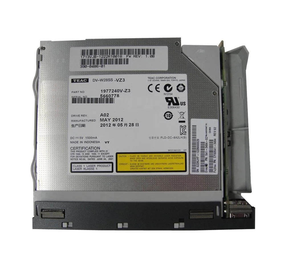 541-3493 - Sun 8x DVD-RW/24x CD-RW SATA Internal Optical Drive with Bezel for SunFire X4170 Server