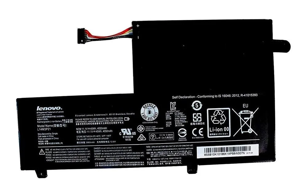 5B10G78609 - Lenovo 4050mAh 45Wh 11.1V Battery for Flex 3-1570/Edge 2-1580