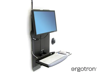 60-593-195 - Ergotron StyleView Vertical Lift, High Traffic Area (black) Low-Profile Keyboard & Monitor Mount