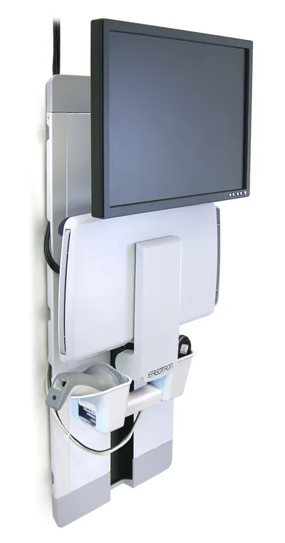 60-609-216 - Ergotron StyleView Vertical Lift, Patient Room (white) Low-Profile Keyboard & Monitor Mount