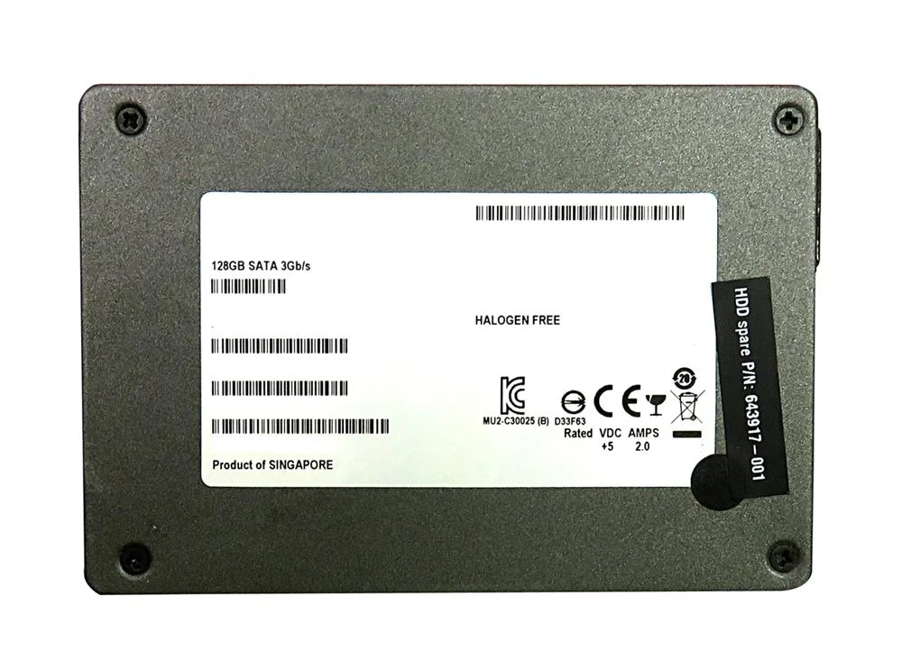 643917-001 - HP 128GB SATA 6Gb/s 2.5-inch Solid State Drive