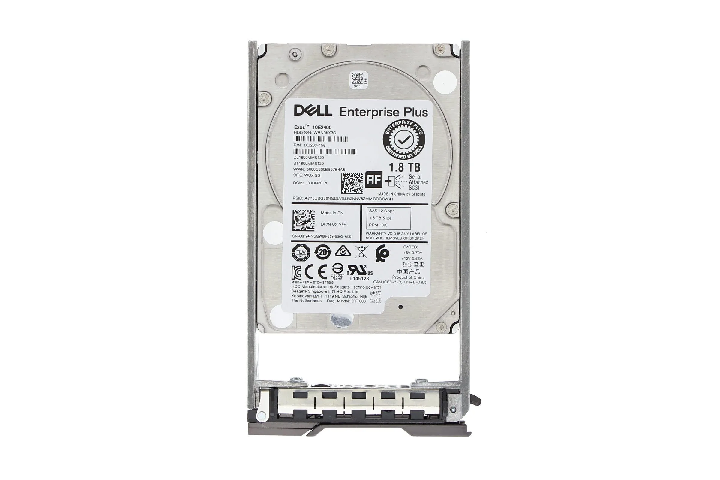 6FV4P - Dell 1.8TB 10000RPM SAS 12Gb/s (512e) 2.5-inch Hard Drive