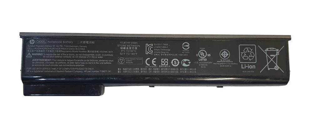718756-001 - HP 6-Cell 2800 mAh 55Wh 10.8 V DC Li-Ion Battery for ProBook 640 G1 / 645 G1 / 650 G1 / 655 G1
