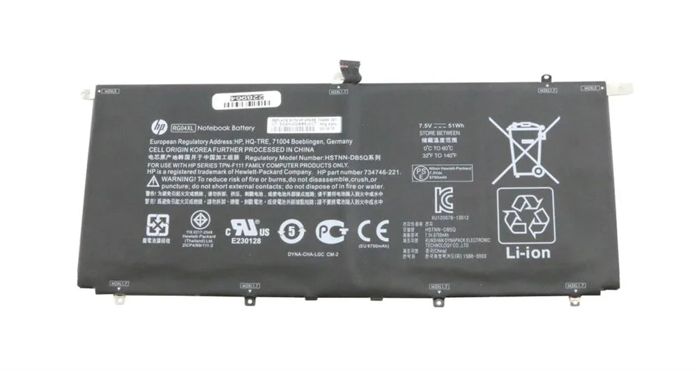 734998-001 - HP 4-Cell 7.5V 51Wh 6750mAh Li-ion Battery for Spectre 13