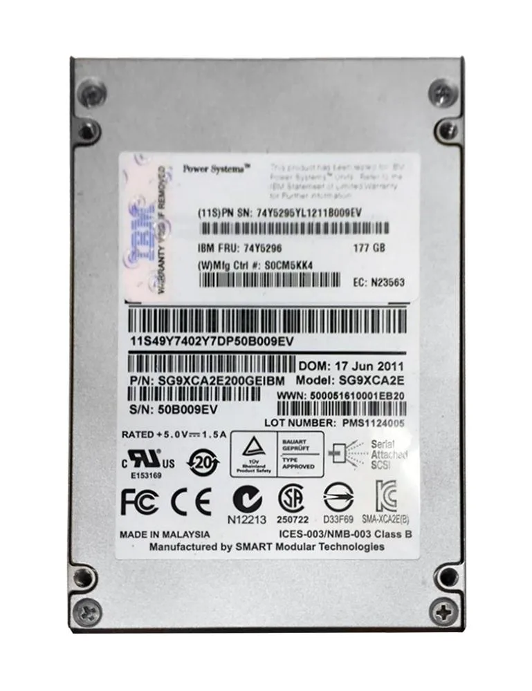 74Y5295 - IBM 177GB SAS 6Gb/s 2.5-inch Solid State Drive for Power System