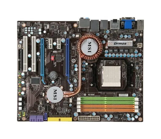 7550-010 - MSI DKA790GX Platinum Desktop Board AMD 790GX HyperTransport Technology Socket AM2+ 2600MHz, 1000MHz, 800MHz FSB 8GB DDR2 SDRAM DDR2-1066/PC2-8500, DDR2-800/PC2-6400, DDR2-667/PC2-5300 CrossFire ATX