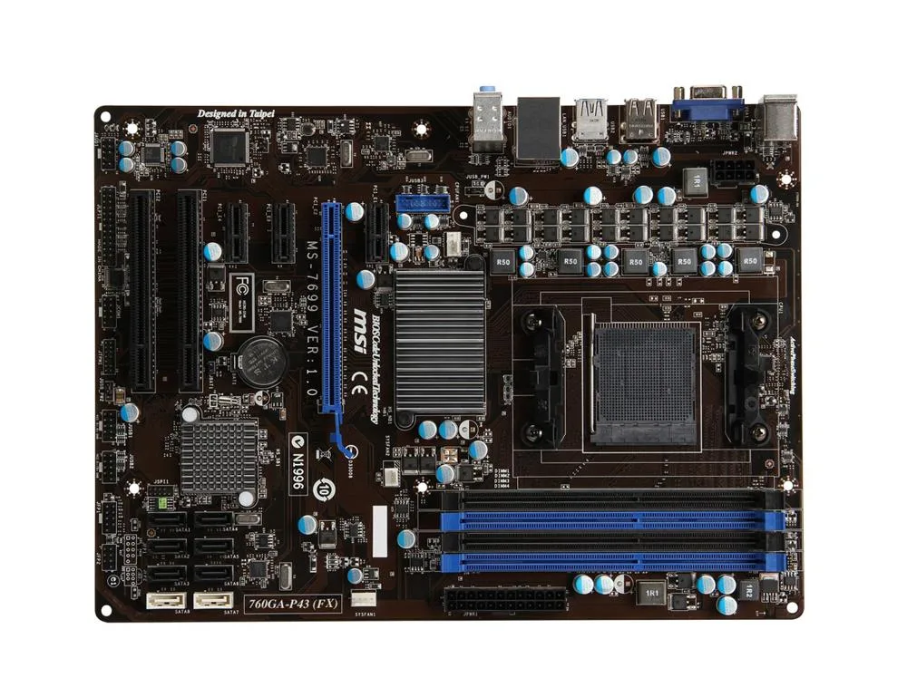 760GA-P43-FX - MSI Socket AM3+ AMD 760G + SB710 Chipset Support DDR3 4x DIMM 2x SATA3 6.0Gb/s ATX Motherboard