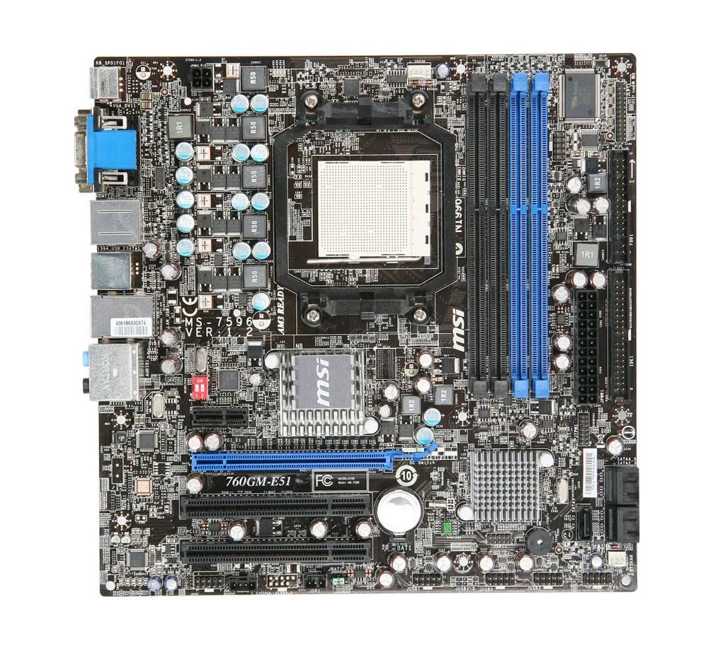 760GME51 - MSI Socket AM3 AMD 760G + SB710 Chipset Support DDR3 4x DIMM 5x SATA2 3.0Gb/s Micro-ATX Motherboard