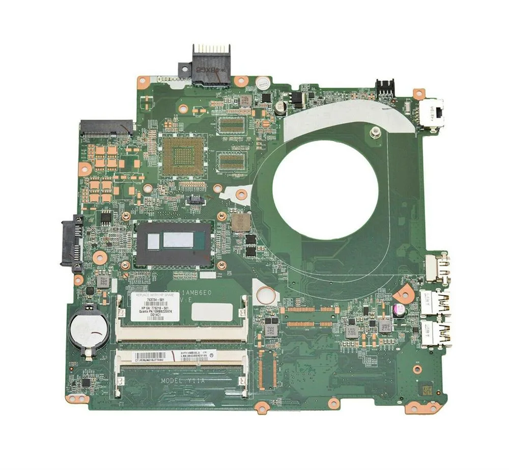 763734-501 - HP 14-V Laptop Motherboard with Intel i5-4210u 1.7GHz CPU, 31y11MB