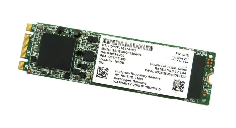 766635-001 - HP 180GB Multi-Level Cell (MLC) SATA 6Gb/s M.2 2280 Solid State Drive