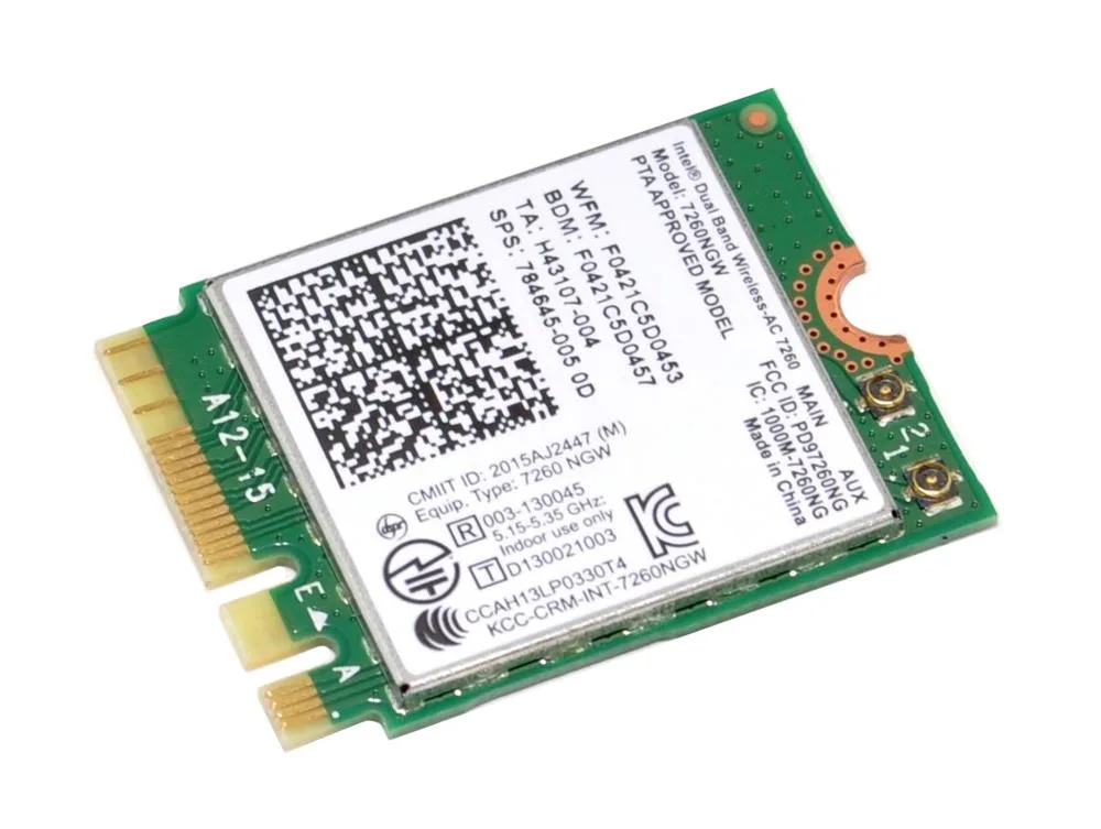 HP 784645-005 Dual Band Wireless-AC 7260 802.11ac 2x2 WiFi And Bluetooth 4.0 Combination WLAN Adapter