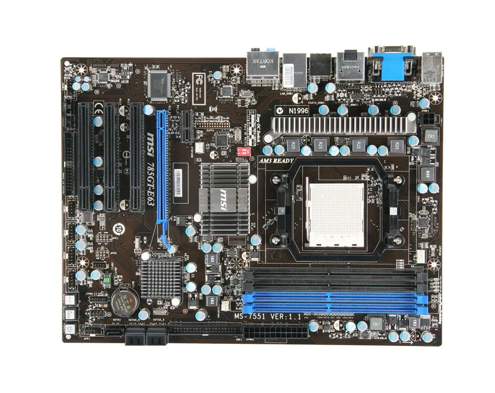 785GT-E63 - MSI Desktop Motherboard AMD Socket AM2+ PGA-940 ATX 1 x Processor Support 16GB DDR2 SDRAM Maximum RAM CrossFire Support Floppy Controller, Serial ATA/300, Ultra ATA/133 (ATA-7) Yes Controller Yes 1 x PCIe x16 Slot Yes