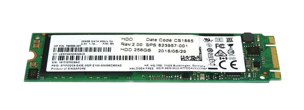 795585-001 - HP 256GB Multi-Level Cell SATA 6Gb/s Self-Encrypting M.2 2280 Solid State Drive for EliteBook Folio 1020 G1 Laptop System