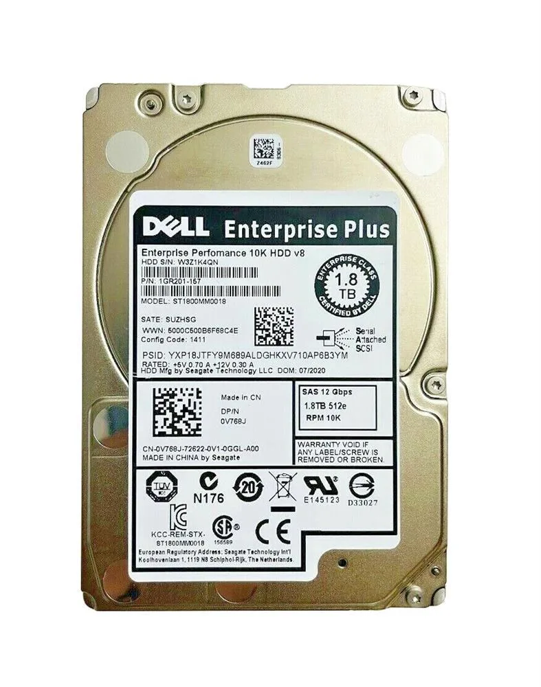 7V68J - Dell 1.8TB 10000RPM SAS 12Gb/s 512e 2.5-inch Hard Drive