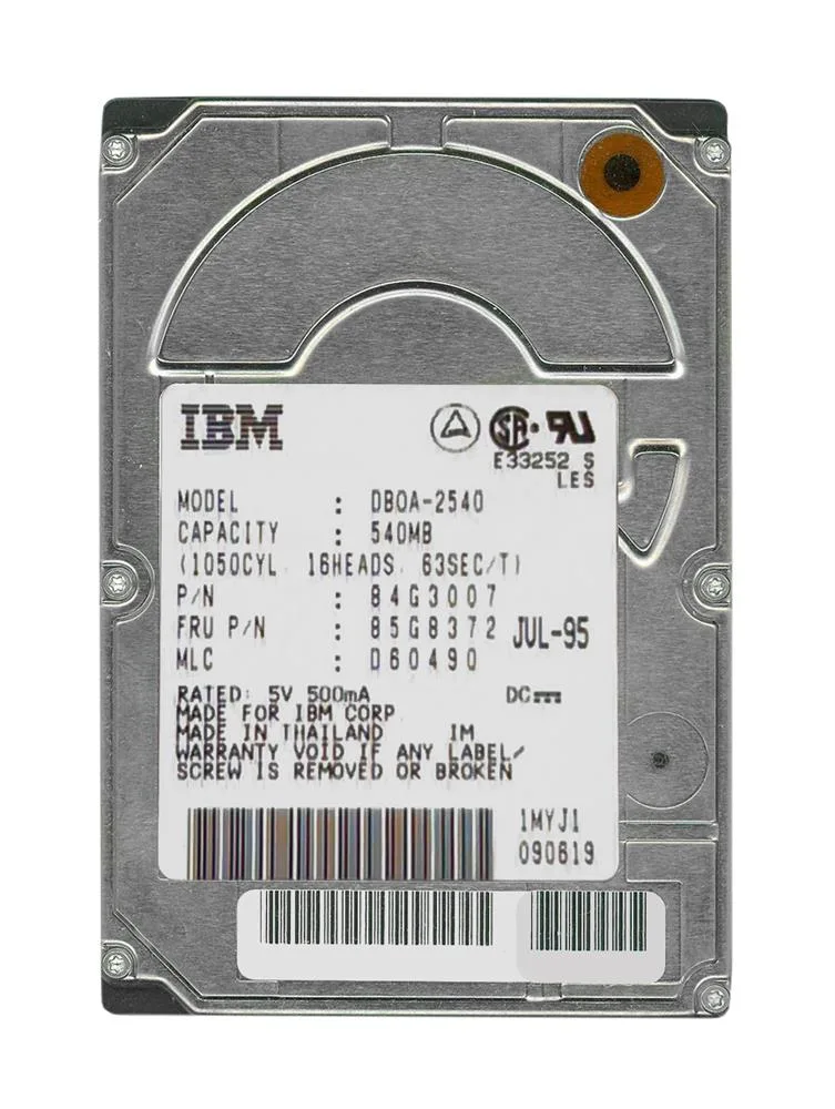 85G8372 - IBM Travelstar LP 540MB 4000RPM ATA/IDE 64KB Cache 2.5-inch Hard Drive
