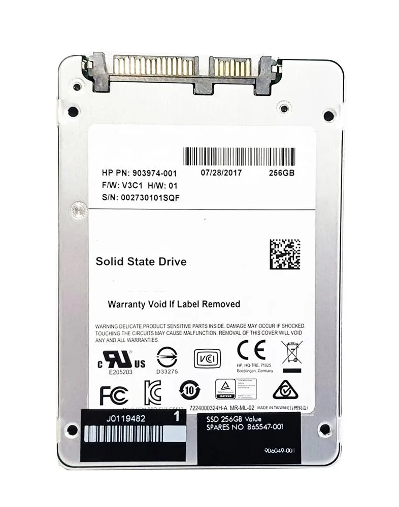 865547-001 - HP 256GB SATA 6Gb/s 2.5-inch Solid State Drive