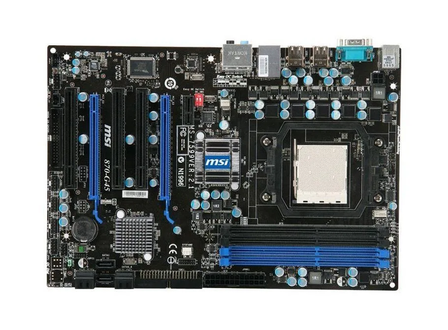 870-G45 - MSI Desktop Motherboard AMD Chipset ATX Socket AM3 PGA-941 2600MHz HT 16GB DDR3 SDRAM Ultra ATA/133 (ATA-7) Serial ATA/300 Yes 7.1