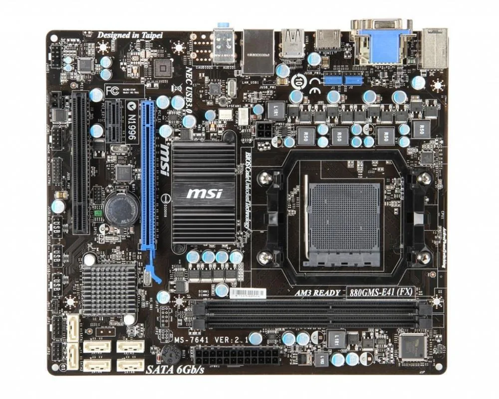880GMSE41FX - MSI Socket AM3+ AMD 880G + SB850 Chipset Support DDR3 2x DIMM 6x SATA 3.0Gb/s Micro-ATX Motherboard