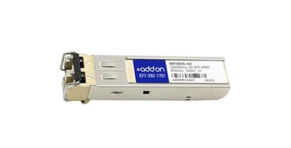 88Y6836AO - Addonics 1Gbps 1000Base-SX Multi-mode Fiber 550m 850nm Duplex LC Connector SFP Transceiver Module