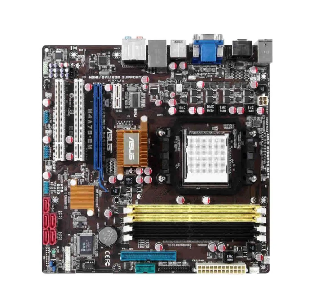 90-MIB7P0-G0EAY00Z - ASUS M4A78-EM Desktop Board AMD 780G Cool'n'Quiet Technology AM3 2600MHz HT 16GB DDR2 SDRAM DDR2-800/PC2-6400, DDR2-667/PC2-5300 CrossFireX Micro ATX