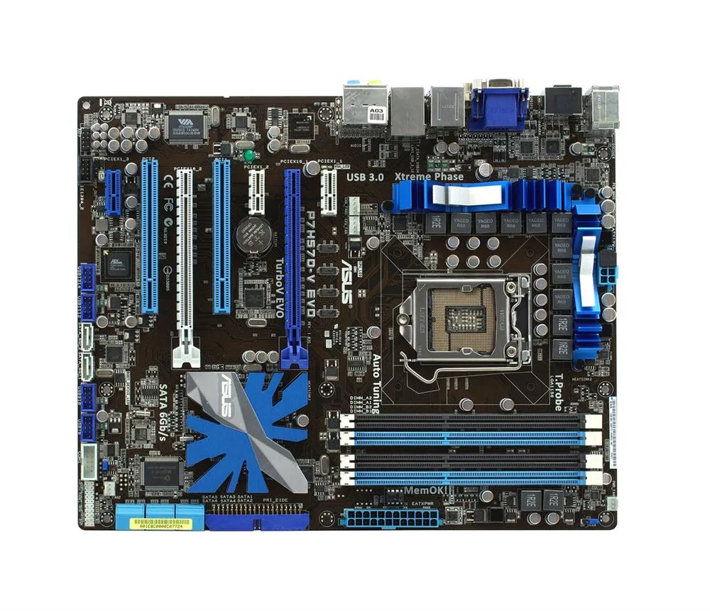 90-MIBBD0-G0EAY00Z - ASUS P7H57D-V EVO Desktop Board Intel H57 Express Enhanced SpeedStep Technology Socket 1156 16GB DDR3 SDRAM DDR3-1600/PC3-12800, DDR3-1333/PC3-10600, DDR3-1066/PC3-8500 CrossFireX, SLI ATX
