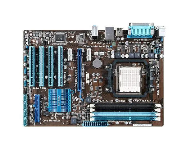 90-MIBD10-G0EAY0WZ - ASUS M4N68T PRO Desktop Board nVIDIA Chipset ATX AM3 1000MHz, 800MHz HT 16GB DDR3 SDRAM Ultra ATA/133 (ATA-7) Serial ATA/300 Yes 7.1