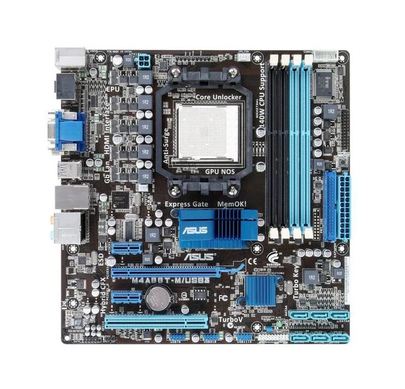 90-MIBD25-G0EAY00Z - ASUS M4A88T-M/USB3 Desktop Motherboard AMD Chipset Micro ATX Socket AM3 PGA-941 16GB DDR3 SDRAM Ultra ATA/133 (ATA-7) Serial ATA/300 Yes 7.1