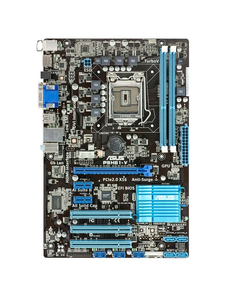 90-MIBG00-G0JAY0KZ - Asus P8H61-V Desktop Motherboard Intel Socket H2 LGA-1155 ATX 1 x Processor Support 16GB DDR3 SDRAM Maximum RAM Serial ATA/300 No Controller 1 x PCIe x16 Slot Yes