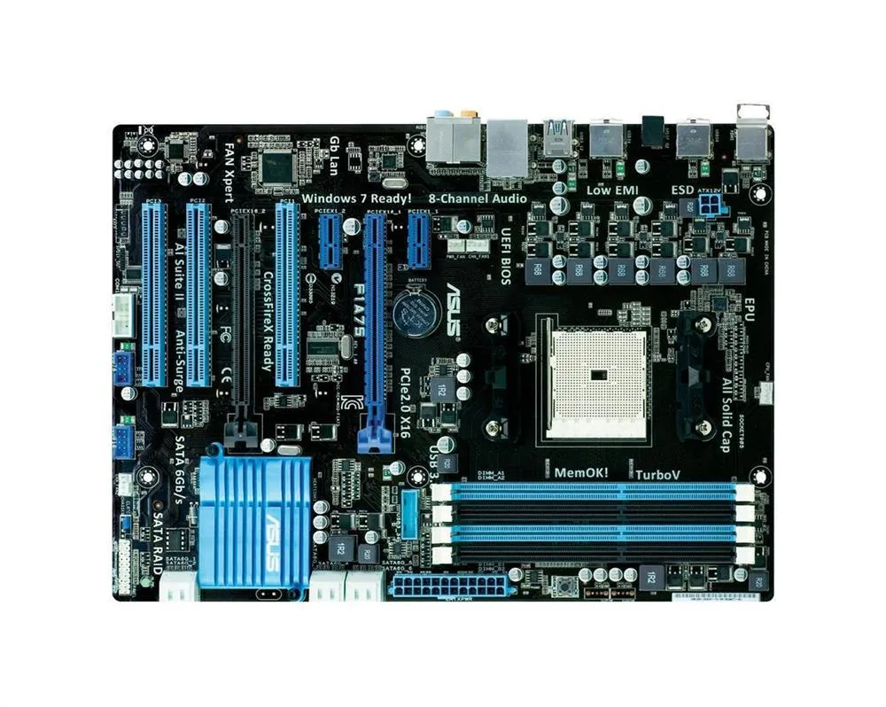 90-MIBGM0-G0EAY00Z - Asus F1A75 Desktop Motherboard AMD Socket FM1 ATX 1 x Processor Support 64GB DDR3 SDRAM Maximum RAM CrossFireX Support Serial ATA/600 Yes Controller No 1 x PCIe x16 Slot 2 x USB 3.0 Port