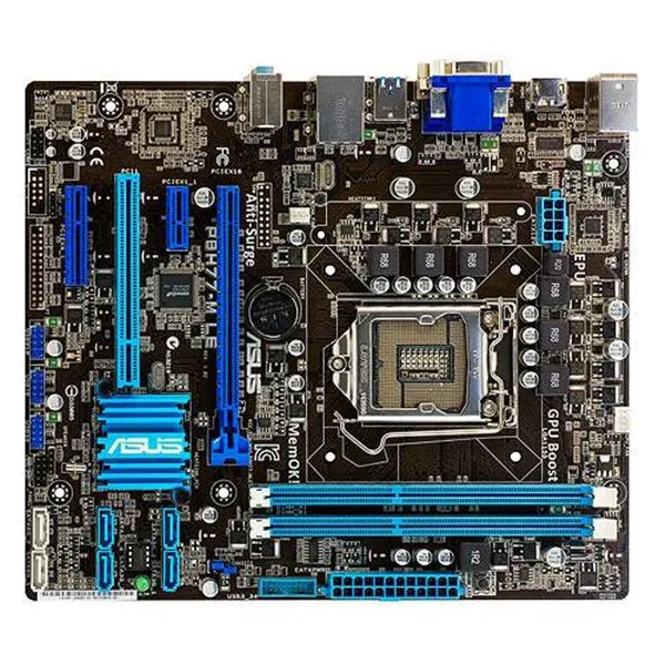 90-MIBI80-G0EAY0DZ - Asus P8H77-M LE Desktop Motherboard Intel H77 Express Chipset Socket H2 LGA-1155 Micro ATX 1 x Processor Support 16GB DDR3 SDRAM Maximum RAM Serial ATA/600, Serial ATA/300 Yes Controller 1 x PCIe x16 Slot 2 x USB 3.0 Port Yes