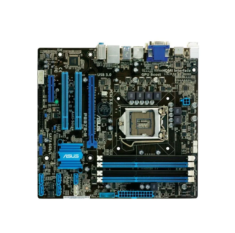90-MIBIB0-G0EAY0DZ - Asus P8B75-M Desktop Motherboard Intel B75 Express Chipset Socket H2 LGA-1155 Micro ATX 1 x Processor Support 32GB DDR3 SDRAM Maximum RAM Serial ATA/600, Serial ATA/300 1 x PCIe x16 Slot 2 x USB 3.0 Port Yes
