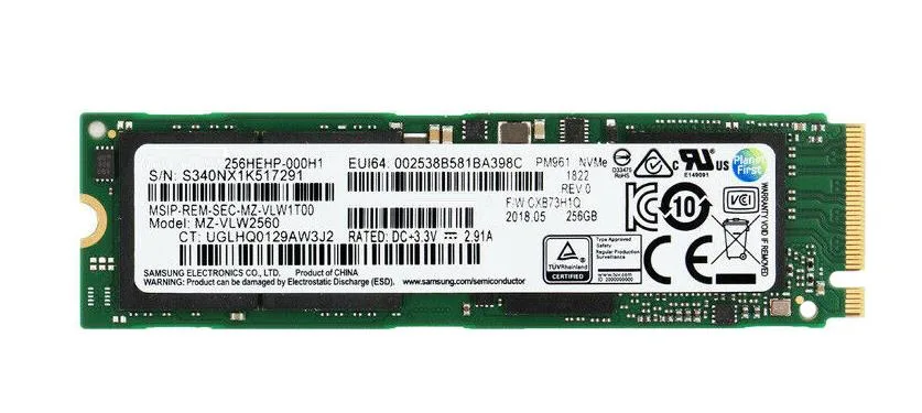 907579-001 - HP 256GB PCI Express 3x4 (NVMe) M.2 Solid State Drive