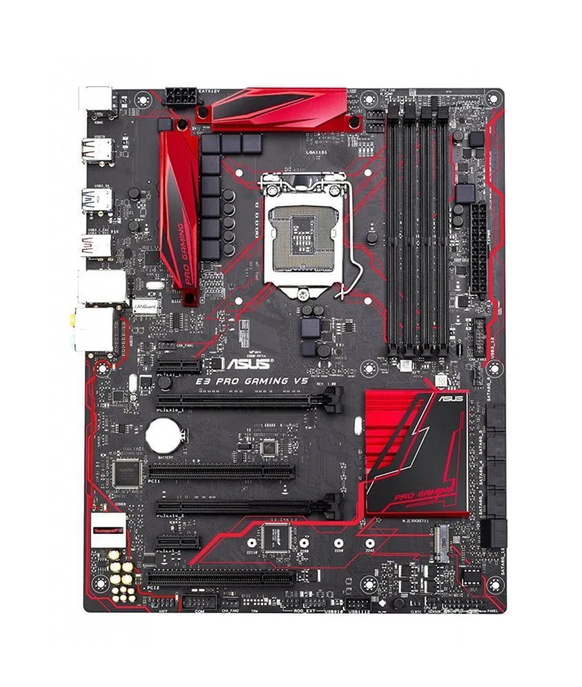 90MB0Q90-M0EAY0 - Asus E3 PRO GAMING V5 Desktop Motherboard Intel C232 Chipset Socket H4 LGA-1151