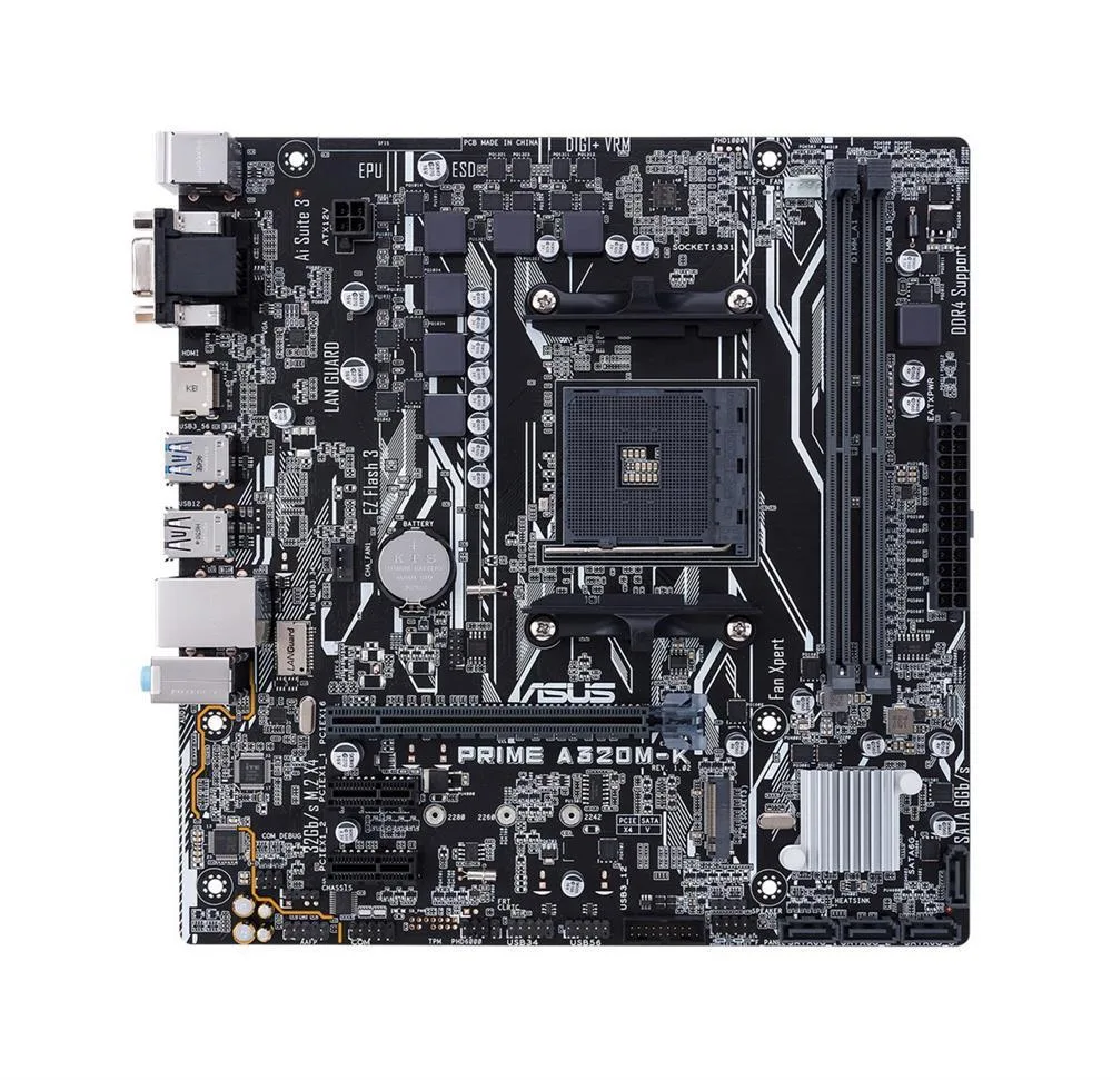 90MB0TV0-M0EAY0 - Asus Prime A320M-K Desktop Motherboard AMD A320 Chipset Socket AM4