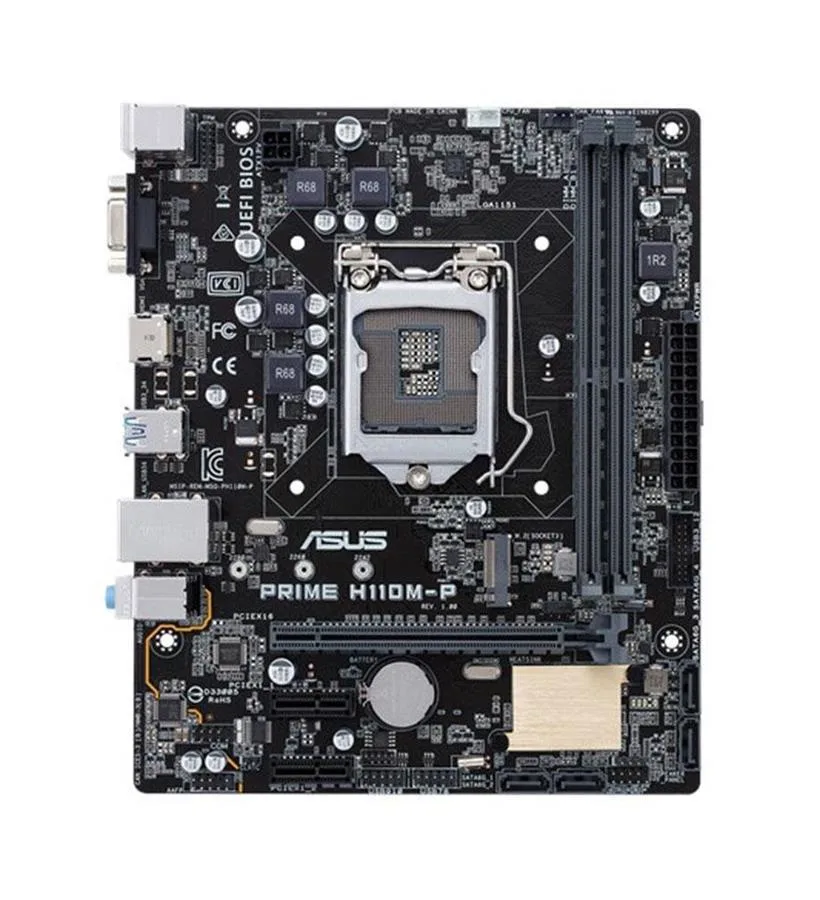 90MB0UR0-M0AAY0 - Asus Prime H110M-P Desktop Motherboard Intel H110 Chipset Socket H4 LGA-1151