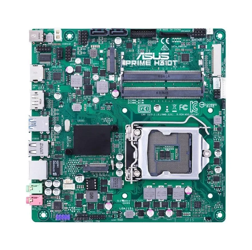 90MB0XB0-M0EAYM - Asus Prime H310T Desktop Motherboard Intel H310 Chipset Socket H4 LGA-1151