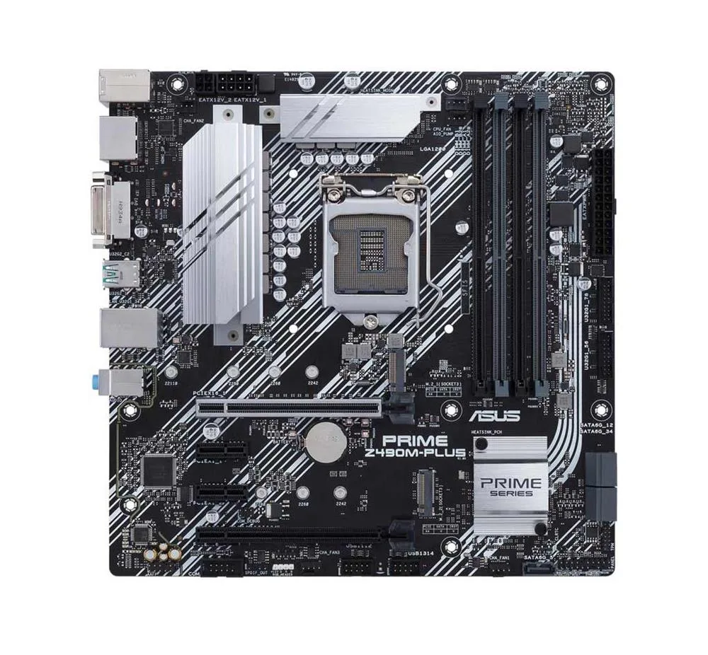 90MB12W0-M0EAY0 - Asus Prime Z490M-PLUS Desktop Motherboard Intel Z490 Chipset Socket LGA-1200